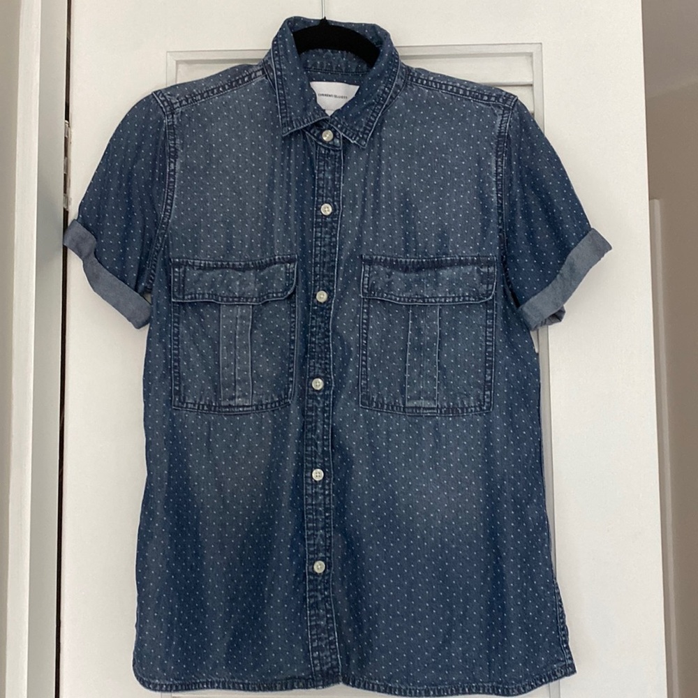 Current Elliott Amabel Denim Shirt In Indigo Polk… - image 2